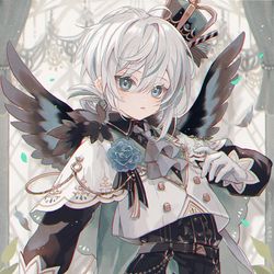 This is a pixiv picture whose title is Mint green bird.