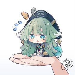 This is a pixiv picture whose title is 手乗り.