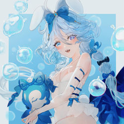 This is a pixiv picture whose title is ぴょん💙.