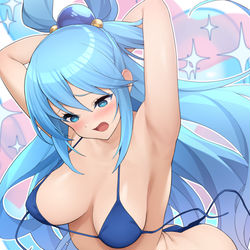 This is a pixiv picture whose title is ほどける水着駄女神様.