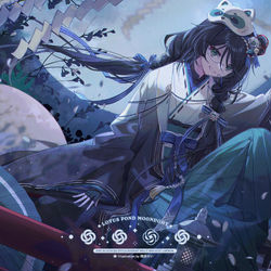 This is a pixiv picture whose title is 🌕🌑.