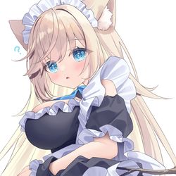 This is a pixiv picture whose title is ねこみみメイドさん！.