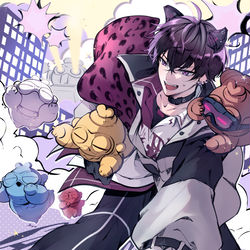 This is a pixiv picture whose title is 絶対的ヒーロー！.