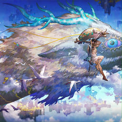 This is a pixiv picture whose title is 龍の目.