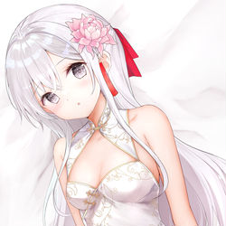 This is a pixiv picture whose title is 白チャイナ×妹ちゃん.