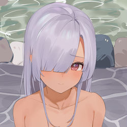 This is a pixiv picture whose title is お背中お流しいたします、主様……♡.