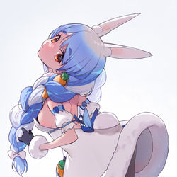 This is a pixiv picture whose title is ぺこらーと🤍🐰💙.