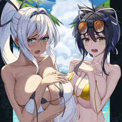 This is a pixiv picture whose title is 黒と白.