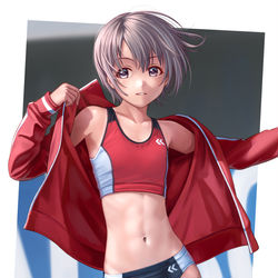This is a pixiv picture whose title is 陸上日焼け跡スレンダーさん.