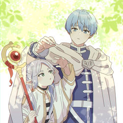 This is a pixiv picture whose title is 勇者と魔法使い.
