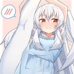 This is a pixiv picture whose title is 【skeb】 白髪少女.