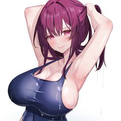 This is a pixiv picture whose title is スク水カフカ.