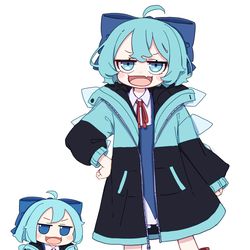 This is a pixiv picture whose title is 冬のチルノとふも.