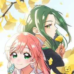 This is a pixiv picture whose title is おちばくん.