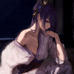 This is a pixiv picture whose title is 雷電将軍.