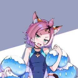 This is a pixiv picture whose title is 競泳水着のディオナちゃん.