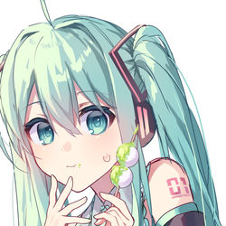 This is a pixiv picture whose title is つまみ食いミクちゃん.