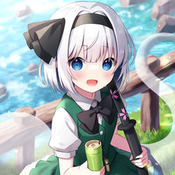 This is a pixiv picture whose title is 休憩中の妖夢ちゃん.