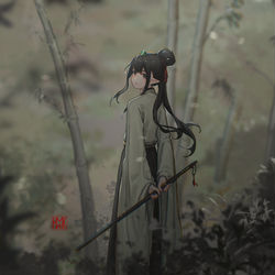 This is a pixiv picture whose title is 云兮-竹林的小师妹.