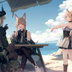 This is a pixiv picture whose title is ストレッチするブリーズと二人.