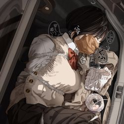 This is a pixiv picture whose title is 拉致されて車のトランクに押し込められた女子校生.