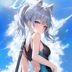 This is a pixiv picture whose title is 水着 シロコ.