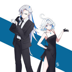 This is a pixiv picture whose title is The Lady and The Gentleman.