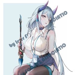 This is a pixiv picture whose title is 打工人寒鸦拿着刃在工作.