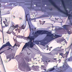 This is a pixiv picture whose title is 「仕事絵」華月みくる.