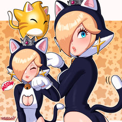 This is a pixiv picture whose title is Cat Leotard Rosalina.