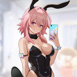 This is a pixiv picture whose title is March 7th bunny selfie.