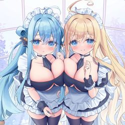 This is a pixiv picture whose title is イソギクちゃんとグロリオサちゃん.