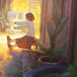This is a pixiv picture whose title is 路地.