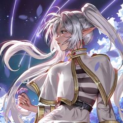 This is a pixiv picture whose title is Frieren.