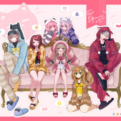 This is a pixiv picture whose title is 【合作】げまずパジャマぱーてぃ❗️.