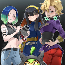 This is a pixiv picture whose title is キタカミのこわいおねえさんたち.