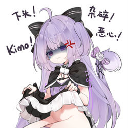 This is a pixiv picture whose title is 掀裙黑脸鄙视，好！.