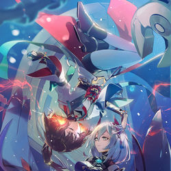 This is a pixiv picture whose title is 寒鴉と雪衣.