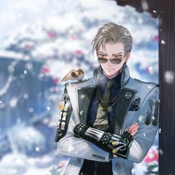 This is a pixiv picture whose title is 雪の中.