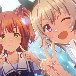 This is a pixiv picture whose title is カレンチャンに捕まったマーちゃん.