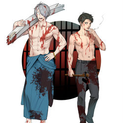 This is a pixiv picture whose title is ゲ謎。親父と水木.