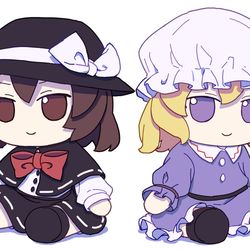 This is a pixiv picture whose title is ふもふも秘封倶楽部.