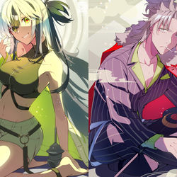 This is a pixiv picture whose title is 川中島組.