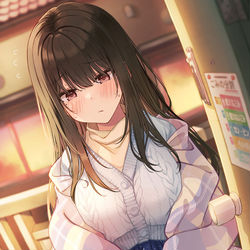 This is a pixiv picture whose title is 「…来たけど」.