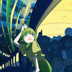 This is a pixiv picture whose title is 夜汽車は走り出す.