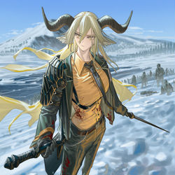 This is a pixiv picture whose title is 练练 锏.