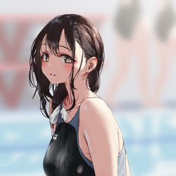 This is a pixiv picture whose title is よく目が合う気がする女子.