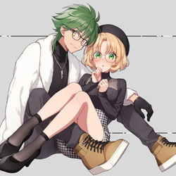 This is a pixiv picture whose title is なかよしカップル.