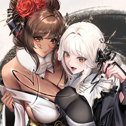 This is a pixiv picture whose title is Bianc & Noir.
