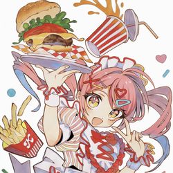 This is a pixiv picture whose title is スマイル0円.